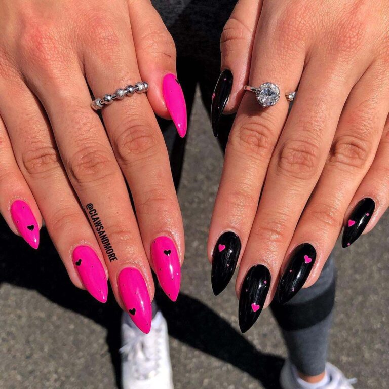 Fall in Love: 30+ Stunning Black & Pink Nail Art Ideas - ALLURE OF BEAU